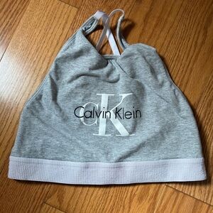 Calvin Klein Grey and White Sports Bralette